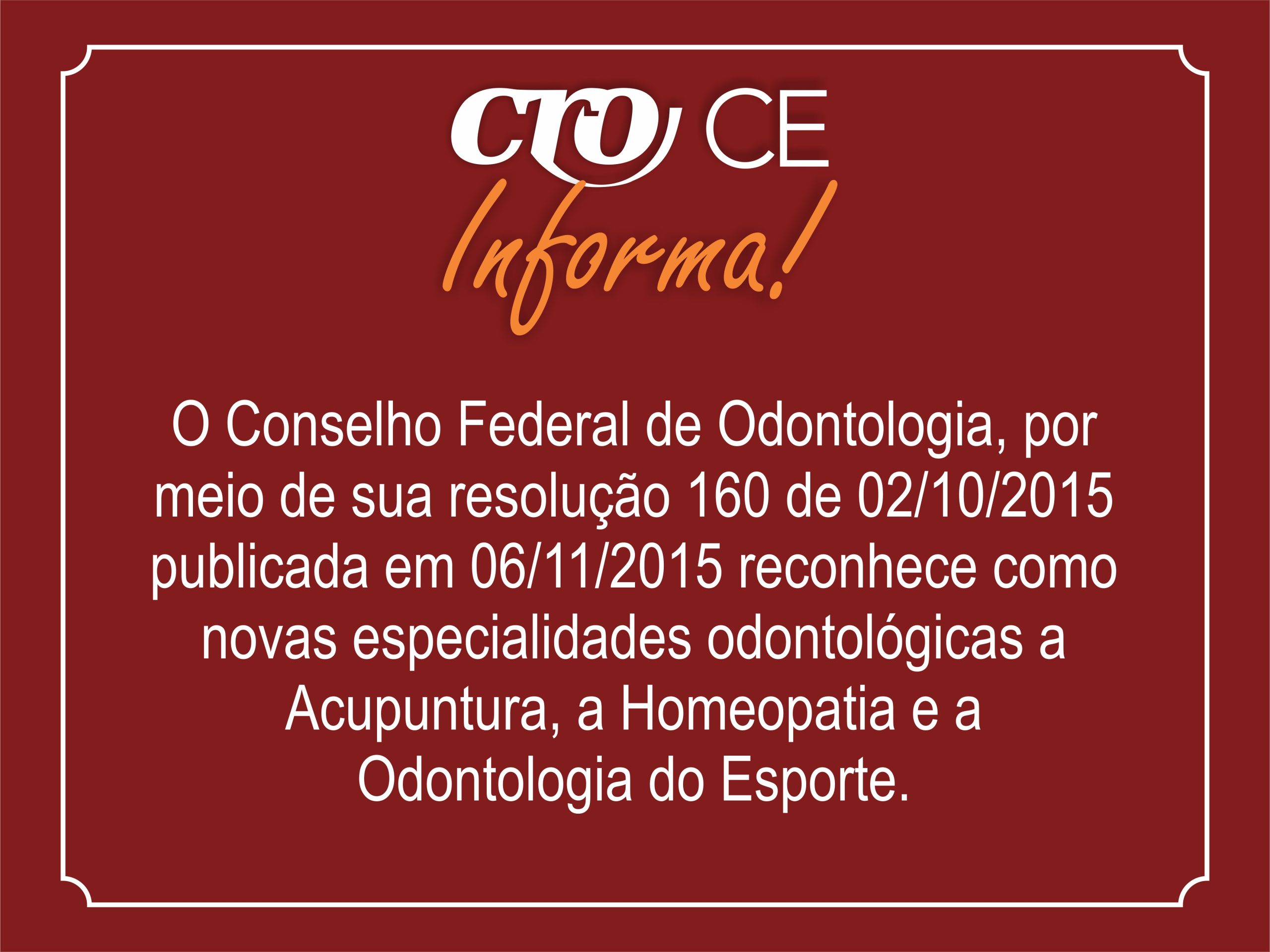 Acupuntura, Homeopatia e a Odontologia do Esporte como especialidades odontológicas