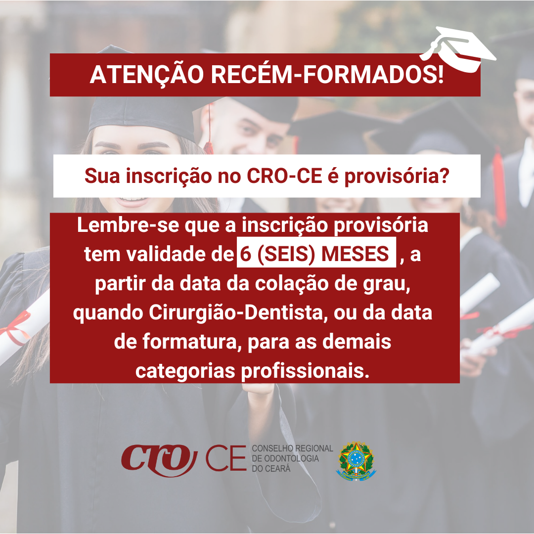 A sua inscrição no CRO-CE é provisória? Atente-se ao prazo de validade!