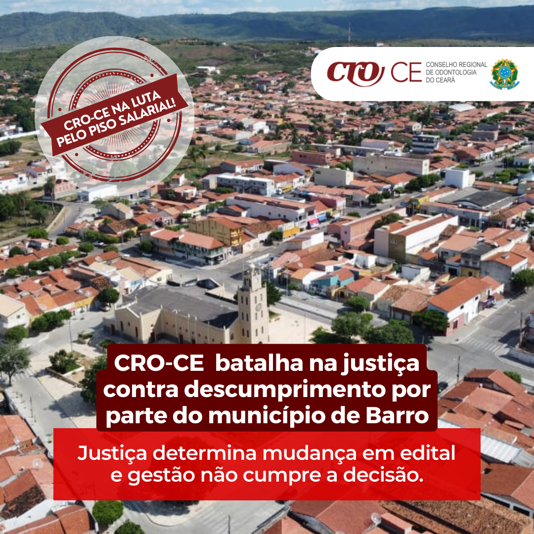 CRO-CE batalha na justiça contra descumprimento por parte do município de Barro