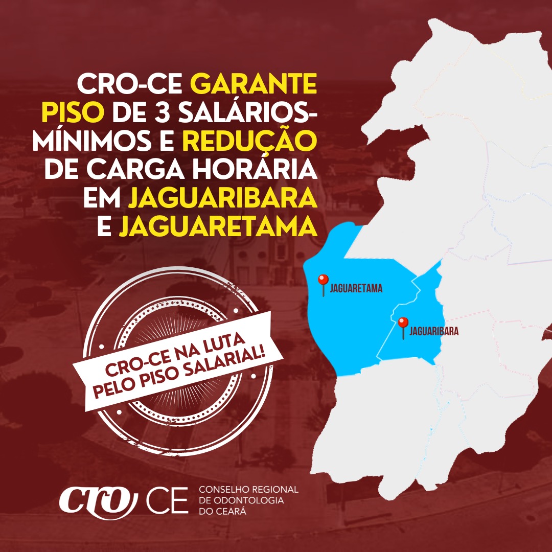 CRO-CE garante piso de 3 salários mínimos e redução de carga horária em Jaguaribara e Jaguaretama