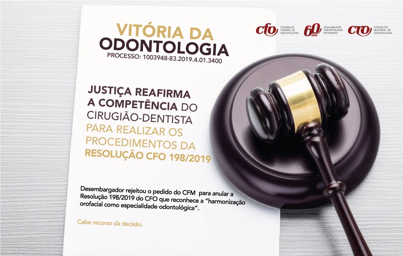 Justiça reafirma a competência do cirurgião-dentista para realizar os procedimentos da Resolução CFO 198/2019