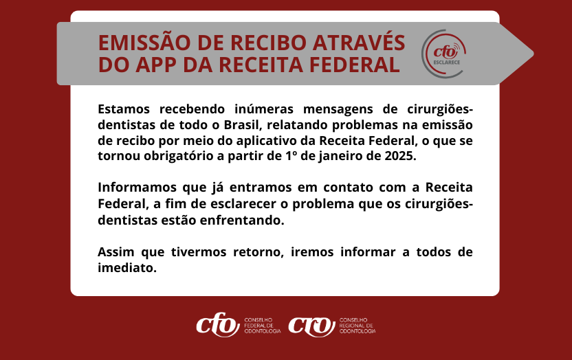Emissão de recibo através do App da Receita Federal